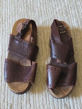 Vintage Brown Leather Sandal/shoes